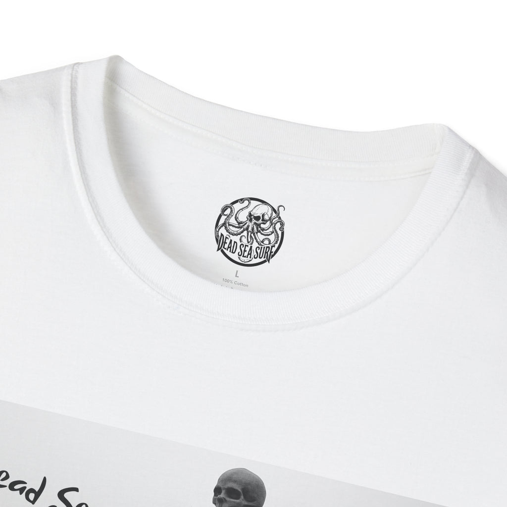 Skeleton Surfer Tee Shirt Retro Black & White Surfing Graphic