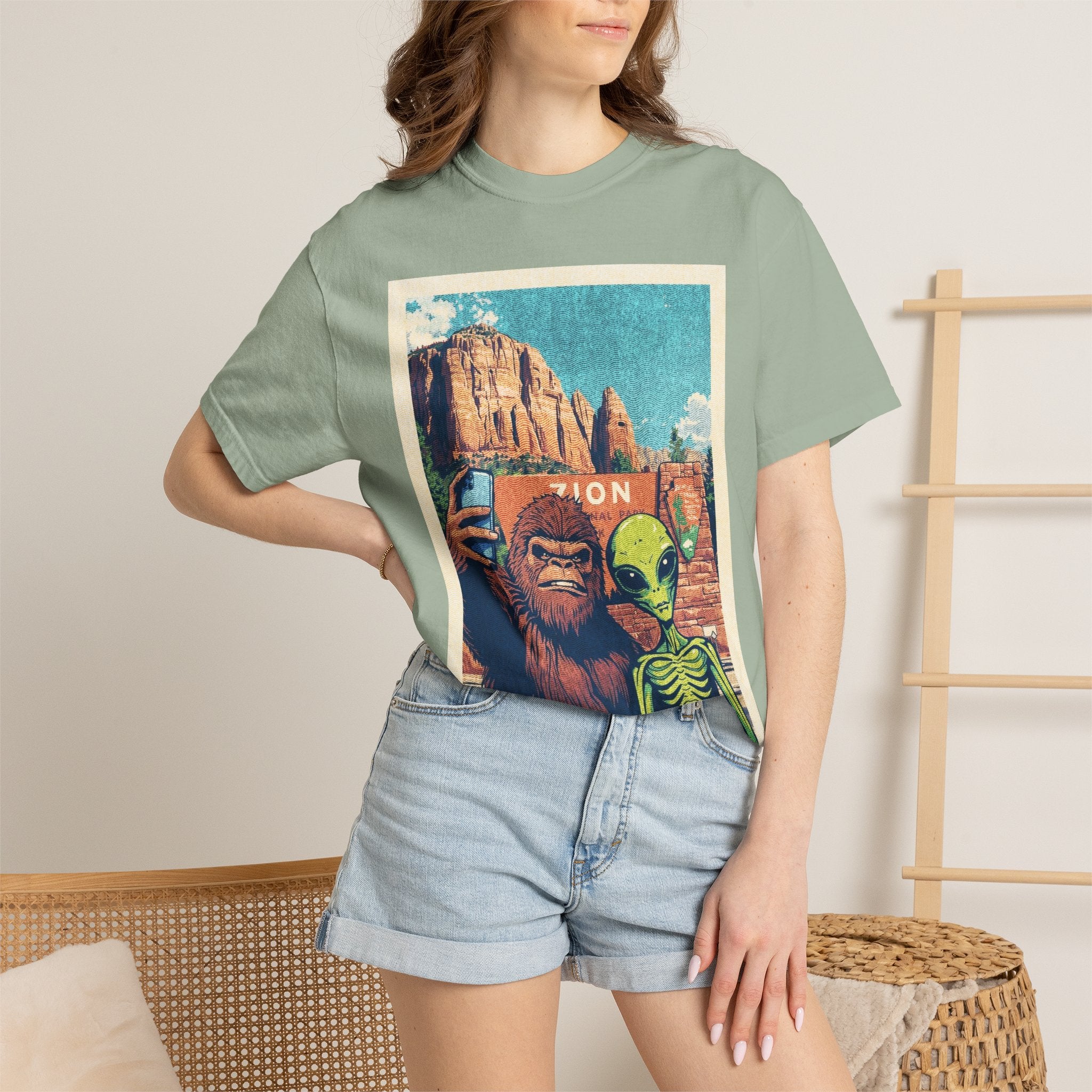 Alien & Bigfoot Zion National Park T-Shirt — National Park Adventure Tee