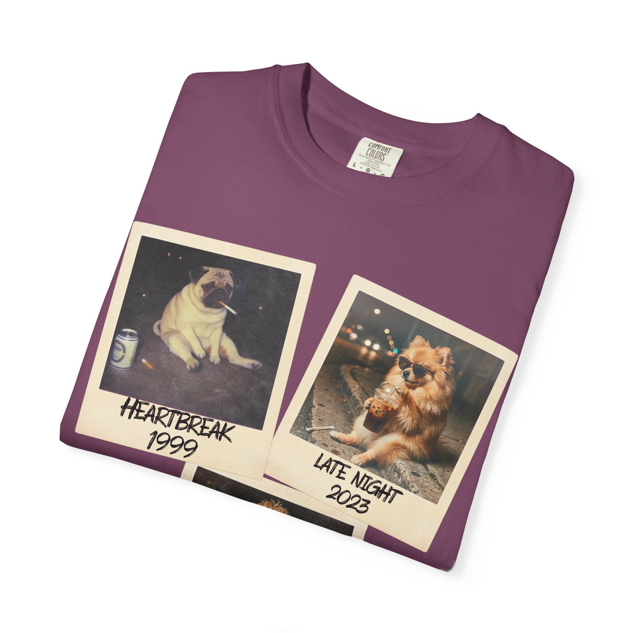 Personalized Polaroid Photo Tee — Custom 3 Image & Text Options
