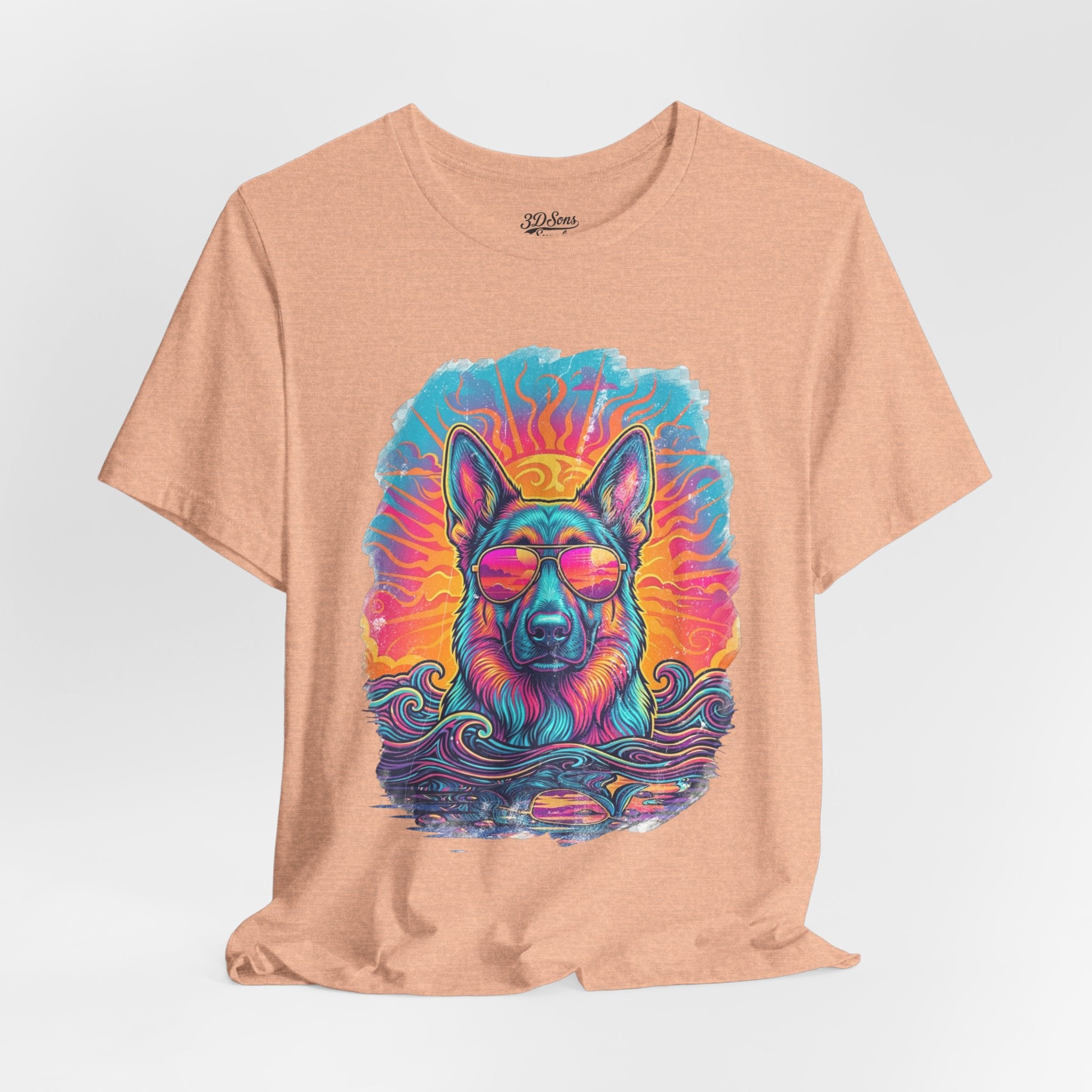 German Shepherd Retro 90s Vice City Tee