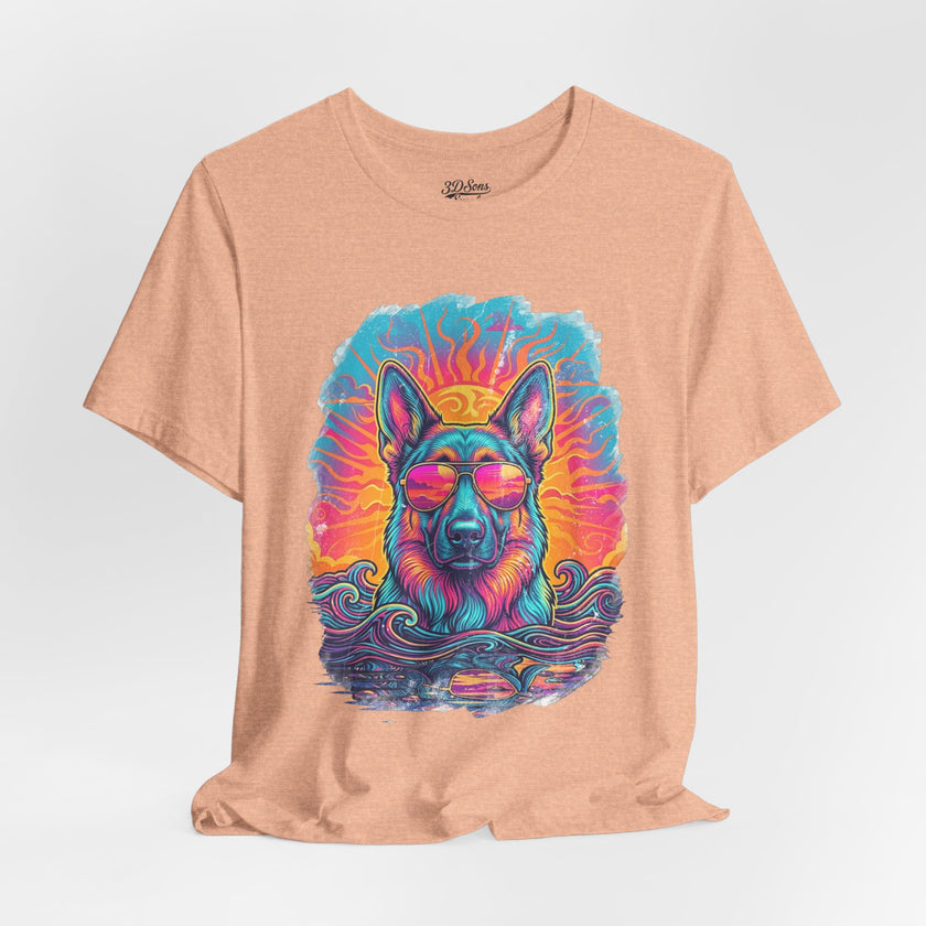 German Shepherd Retro 90s Vice City Tee