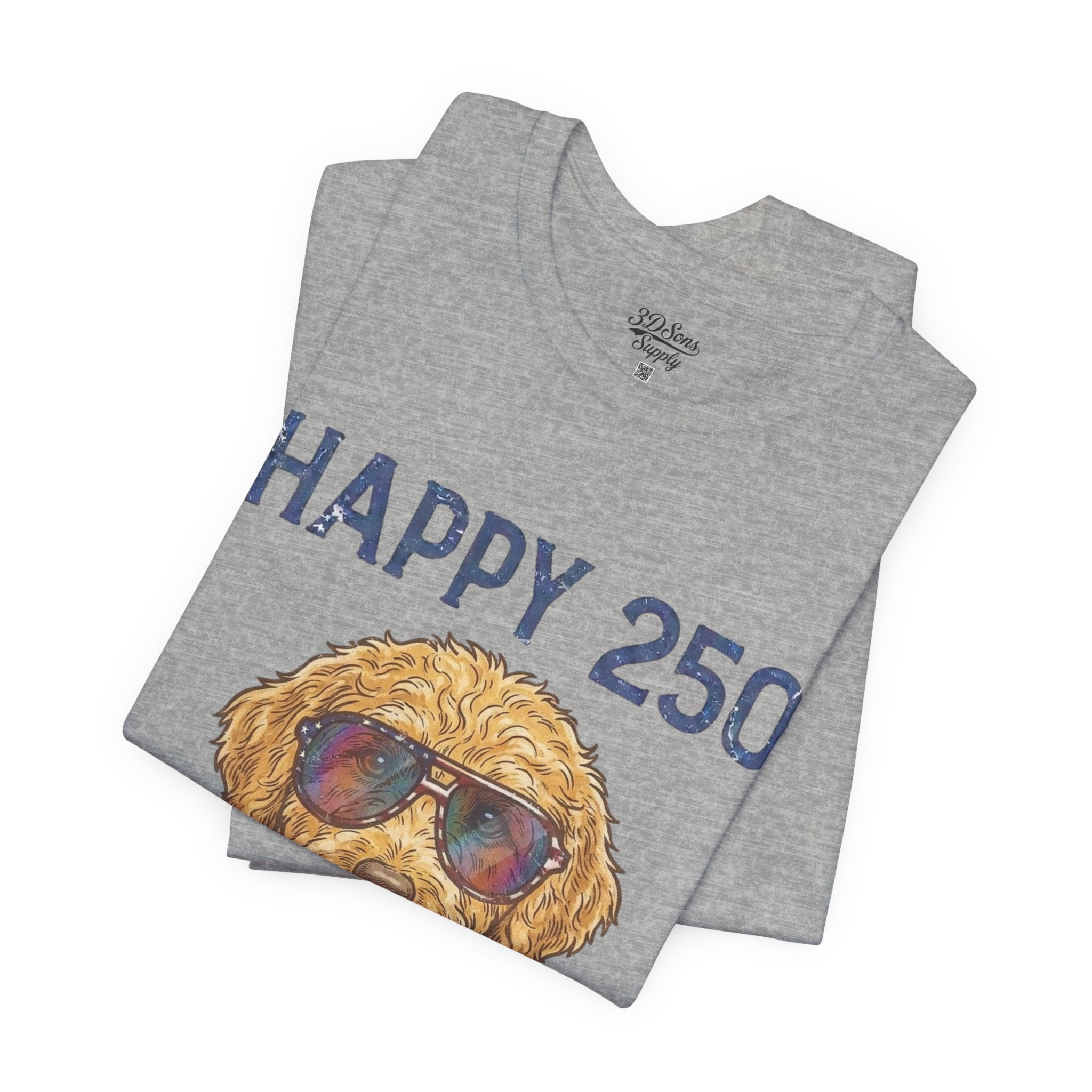Happy 250 America! Patriotic Goldendoodle Tee
