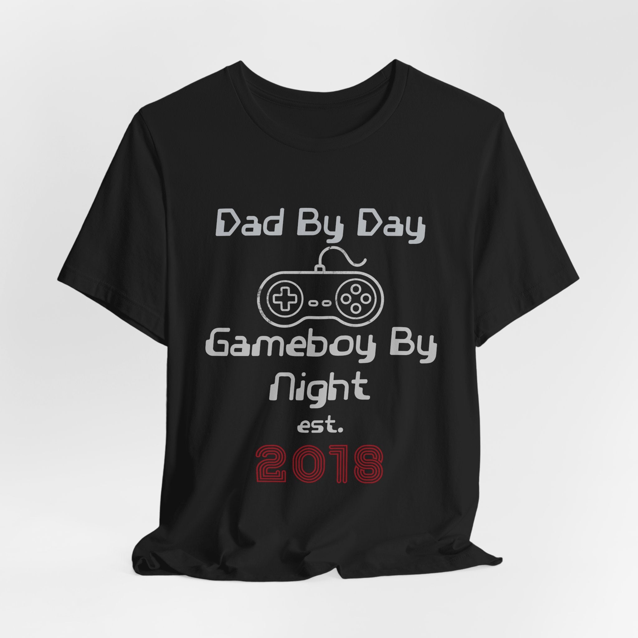 Personalized Dad By Day Gamer By Night T-Shirt,  90's Retro Controller Tee