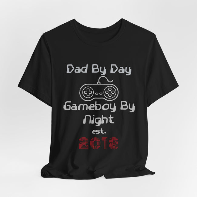 Personalized Dad By Day Gamer By Night T-Shirt,  90's Retro Controller Tee