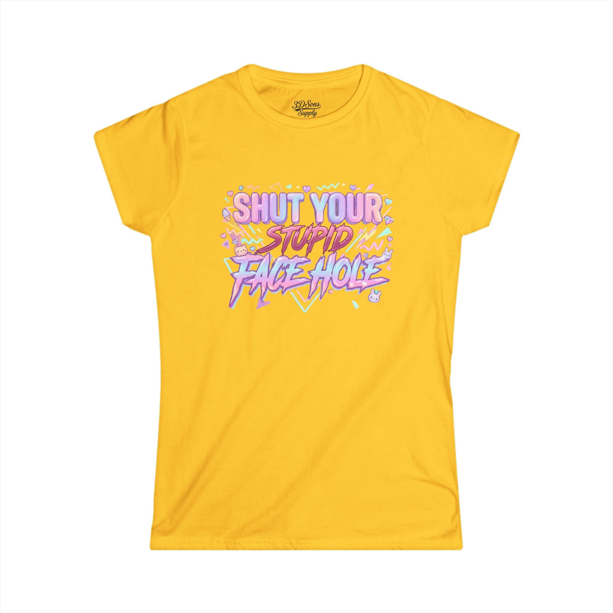 Women's 'Shut Your Stupid Face Hole' 80's Themed Tee