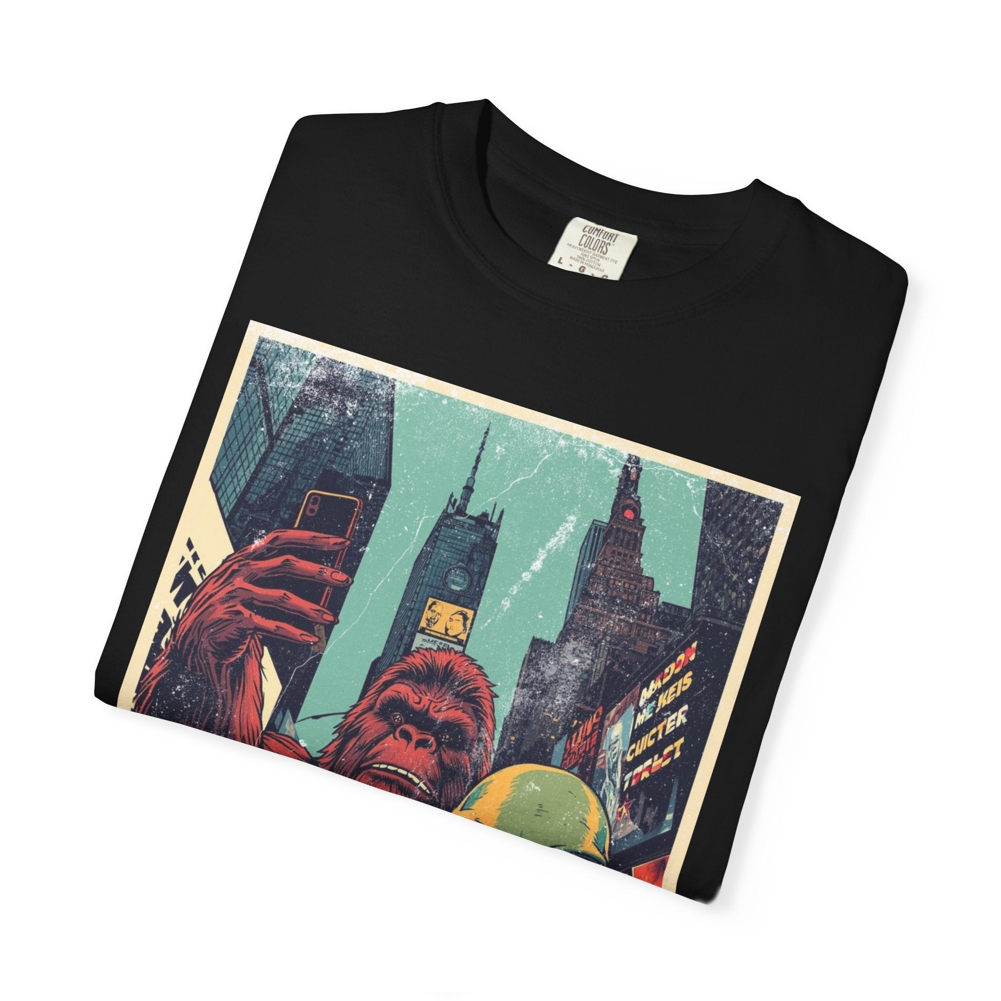 Alien & Bigfoot New York Times Square T-Shirt — Funny Urban Cryptid Tee