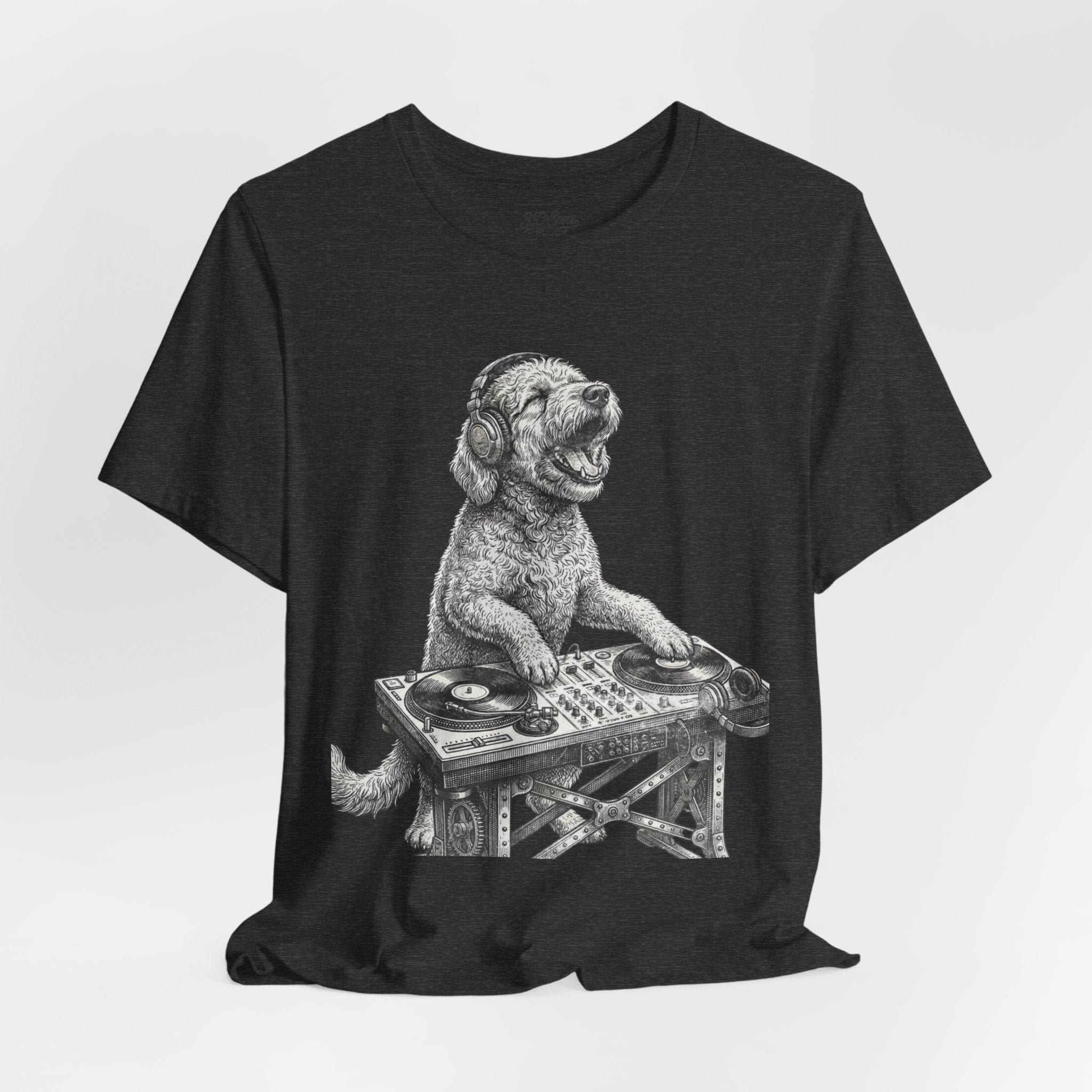 DJ Doodle T‑Shirt — Vintage Turntable Puppy Graphic Tee