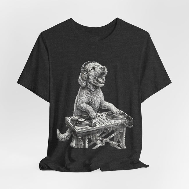 DJ Doodle T‑Shirt — Vintage Turntable Puppy Graphic Tee