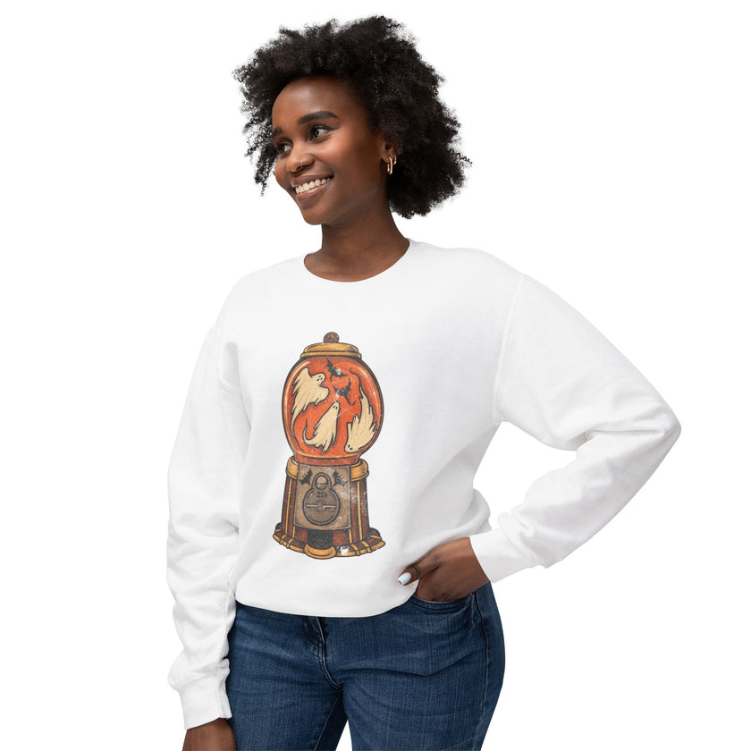 Ghost and Devil Gumball Machine Sweatshirt | Halloween Spooky Illustration