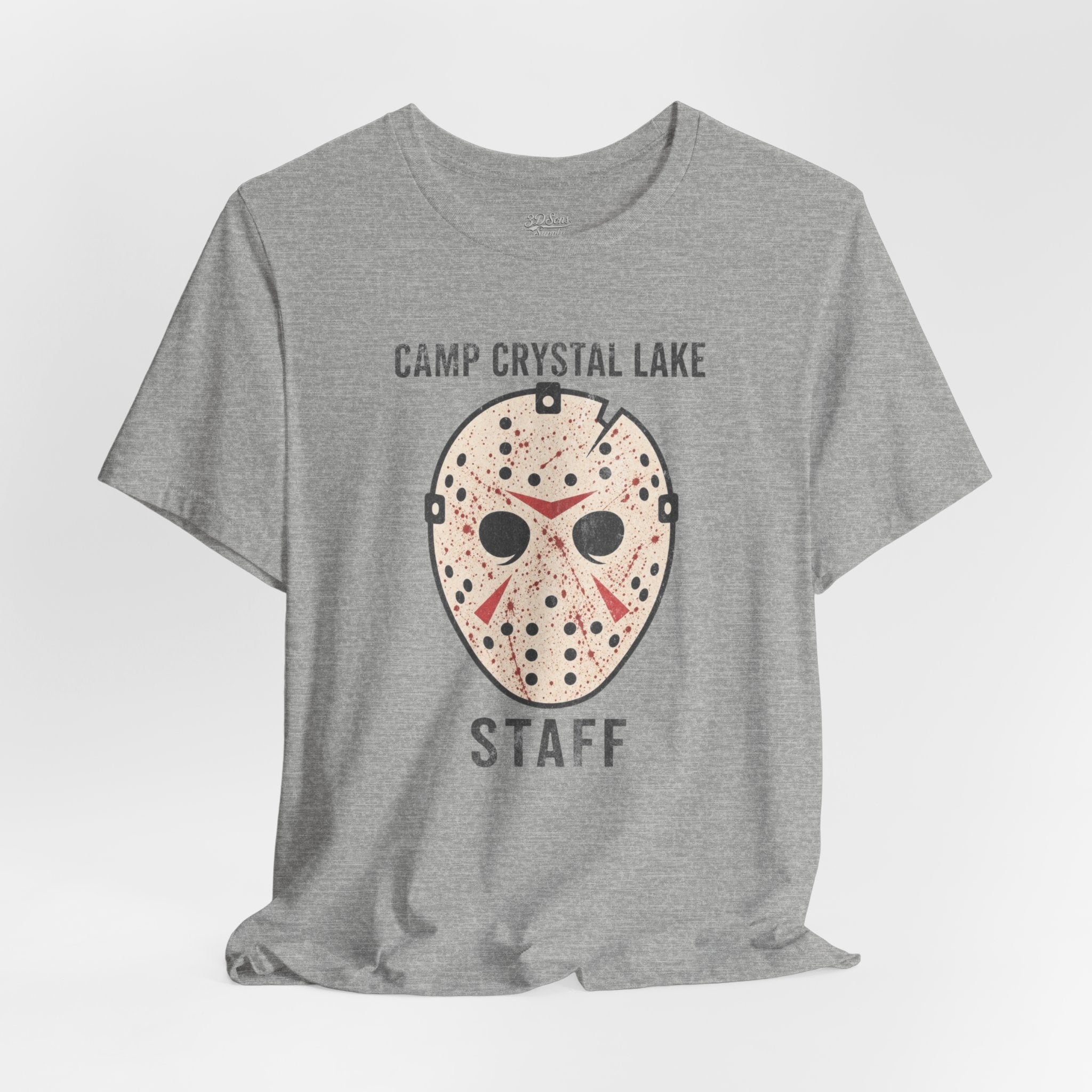 Camp Crystal Lake Staff T-Shirt — Horror Mask Vintage Tee