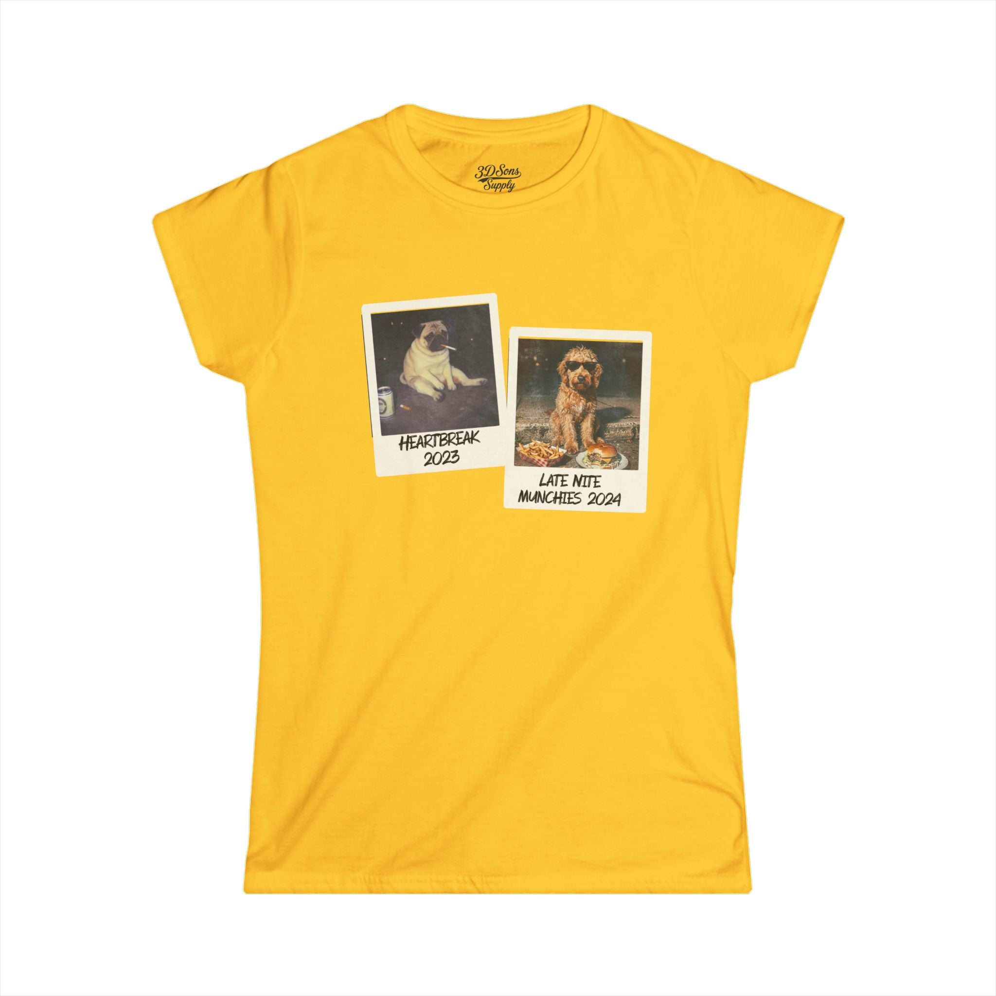 Personalized Polaroid Photo Women's Tee — Custom 2-Image Keepsake