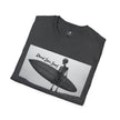 Skeleton Surfer Tee | Retro Black & White Surfing Graphic Shirt – 3D Sons Supply Co