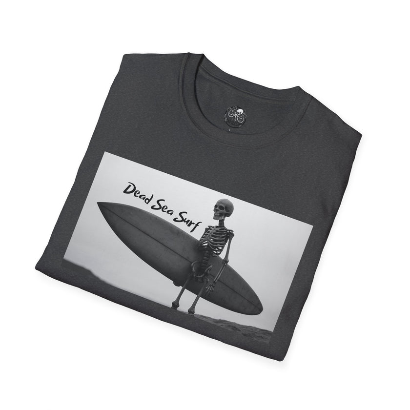 Skeleton Surfer Tee | Retro Black & White Surfing Graphic Shirt – 3D Sons Supply Co