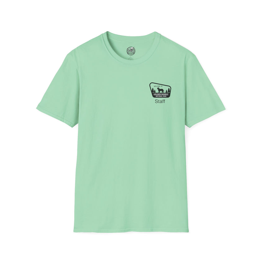 Golden Doodle National Park Staff T-Shirt | Retro Dog Lover Tee – 3D Sons Supply Co