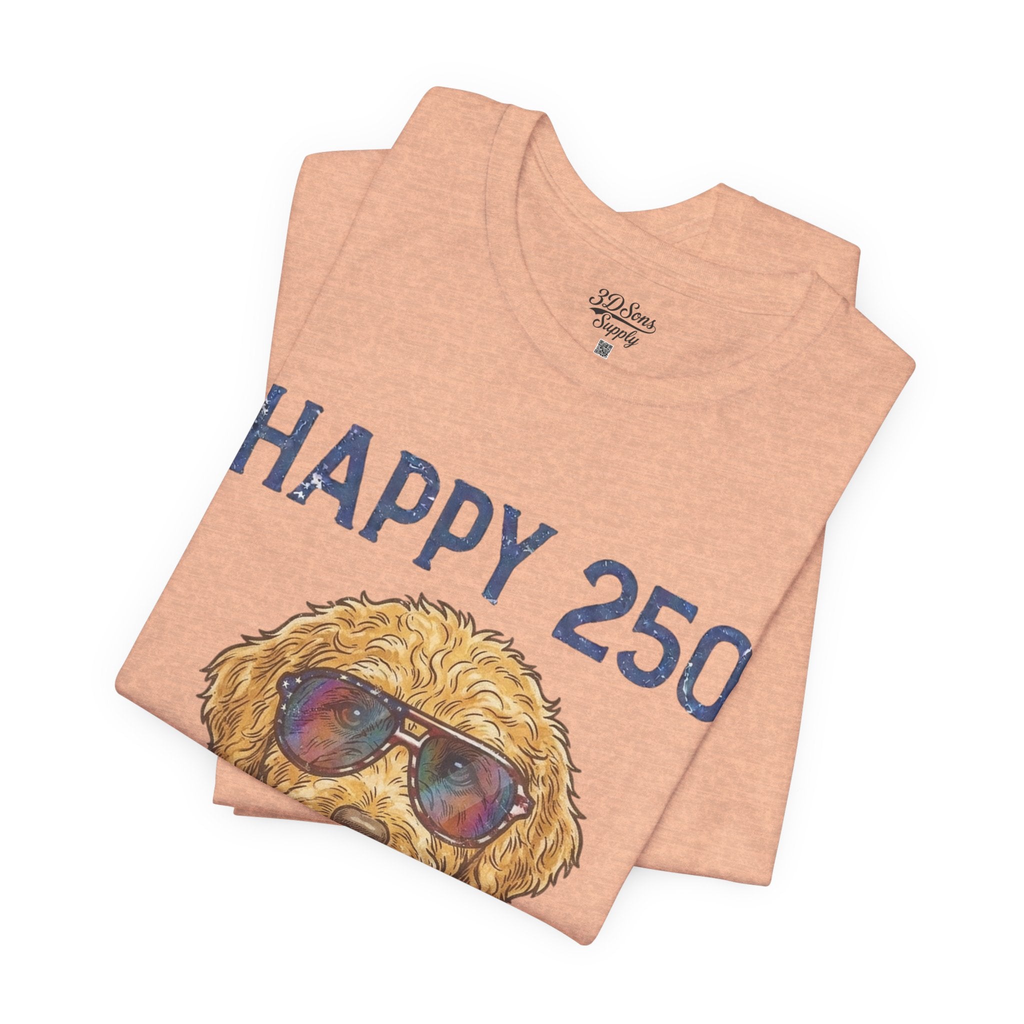 Happy 250 America! Patriotic Goldendoodle Tee