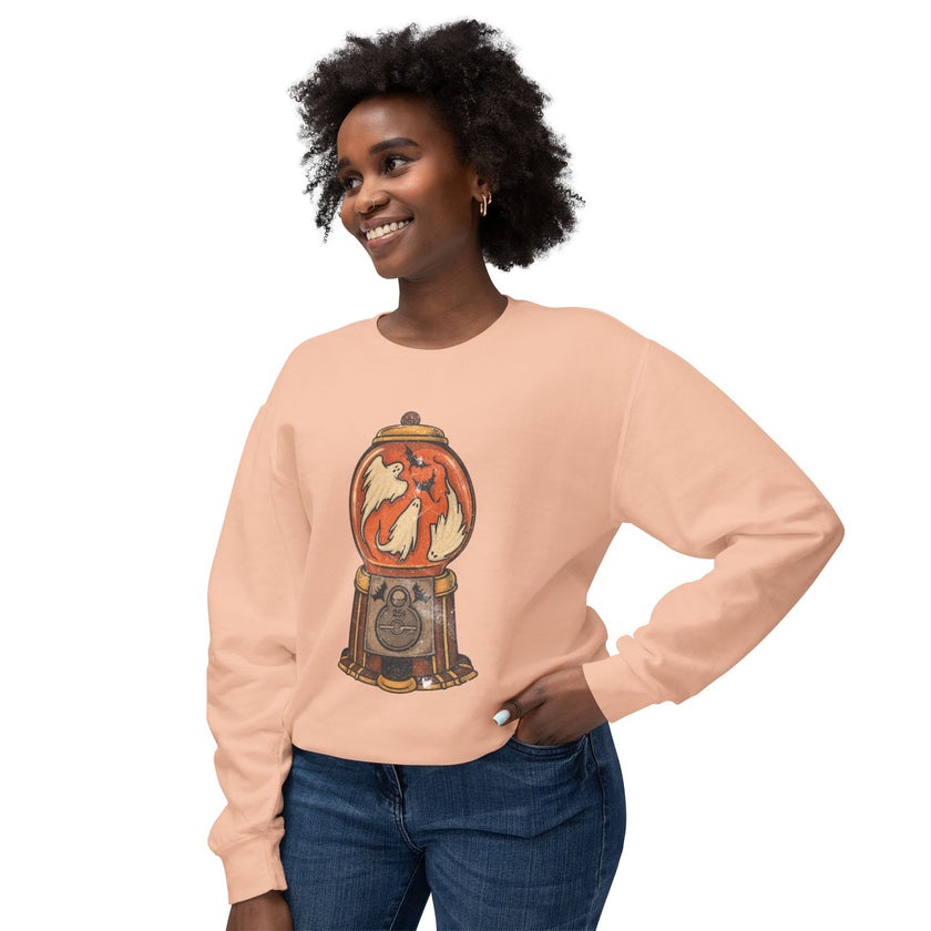 Ghost and Devil Gumball Machine Sweatshirt | Halloween Spooky Illustration