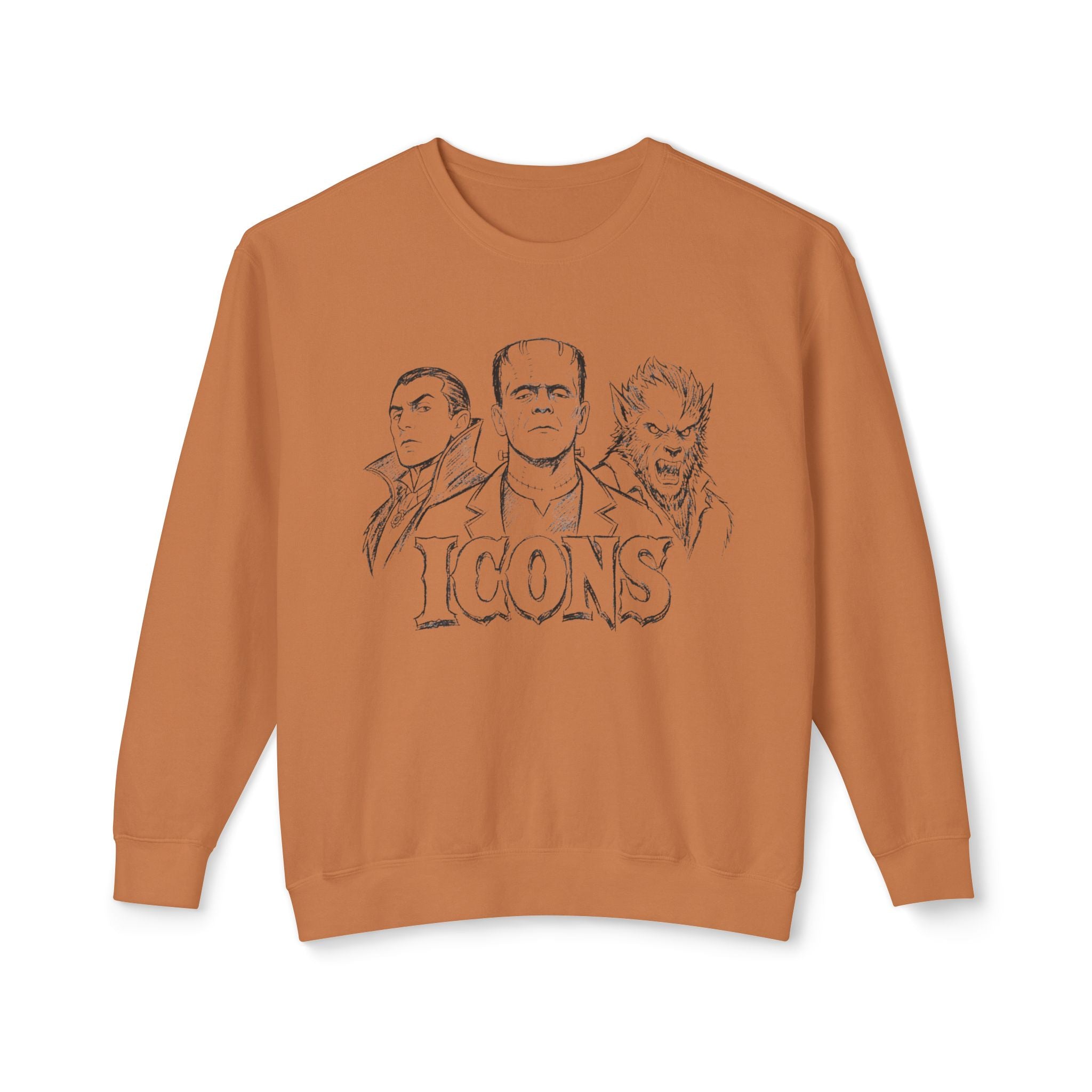 Classic Monster Icons Sweatshirt | Frankenstein Dracula Wolfman Crewneck