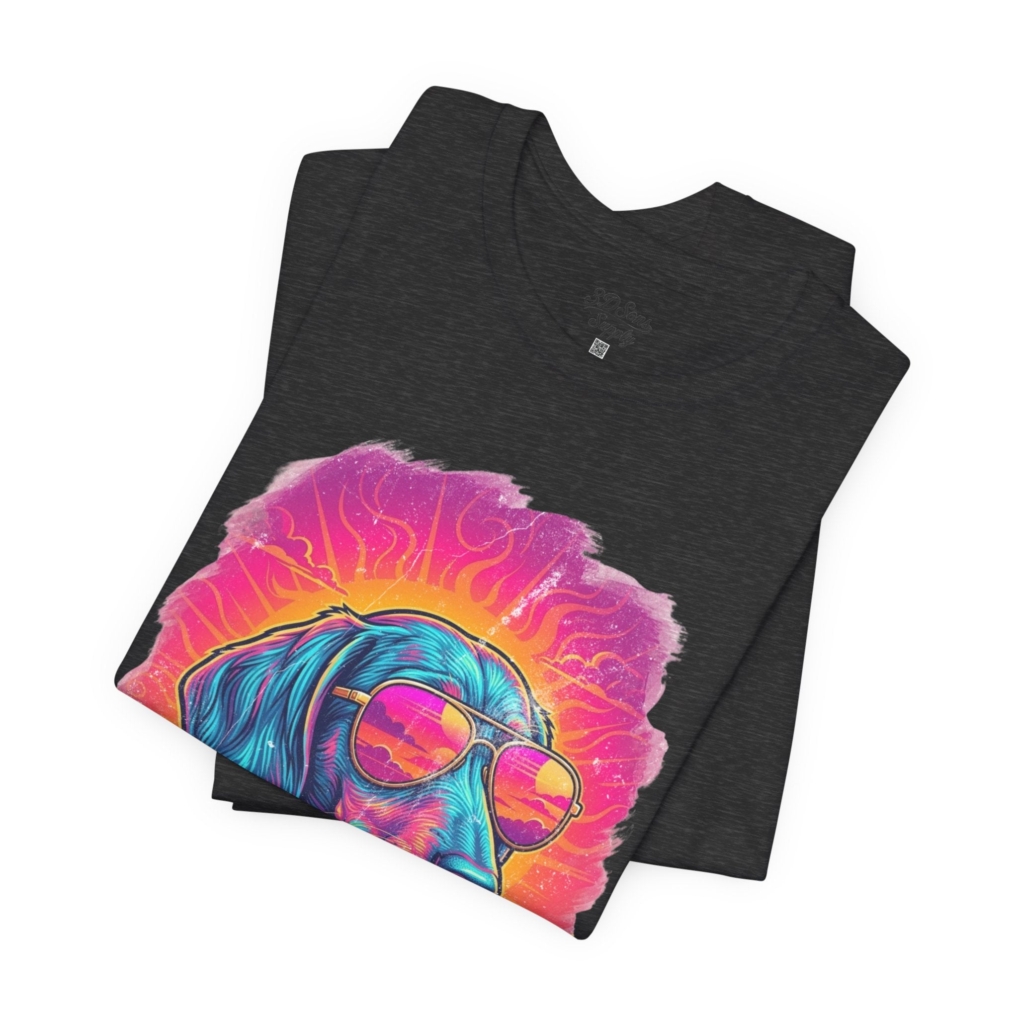 Dachshund Vice City Retro Tee 90's style