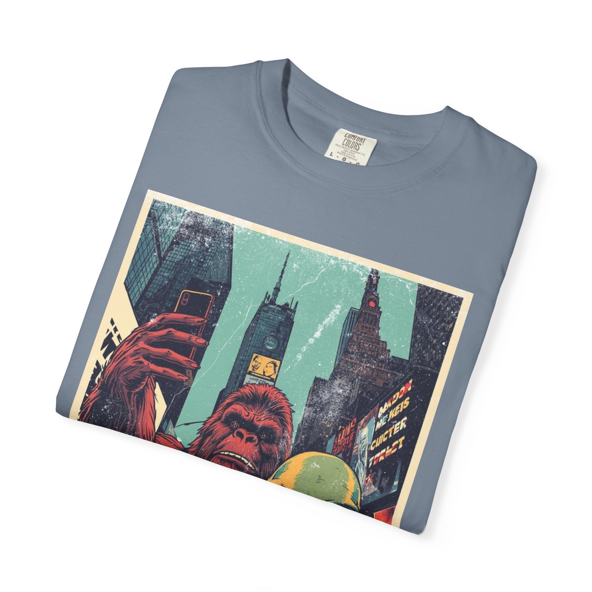 Alien & Bigfoot New York Times Square T-Shirt — Funny Urban Cryptid Tee