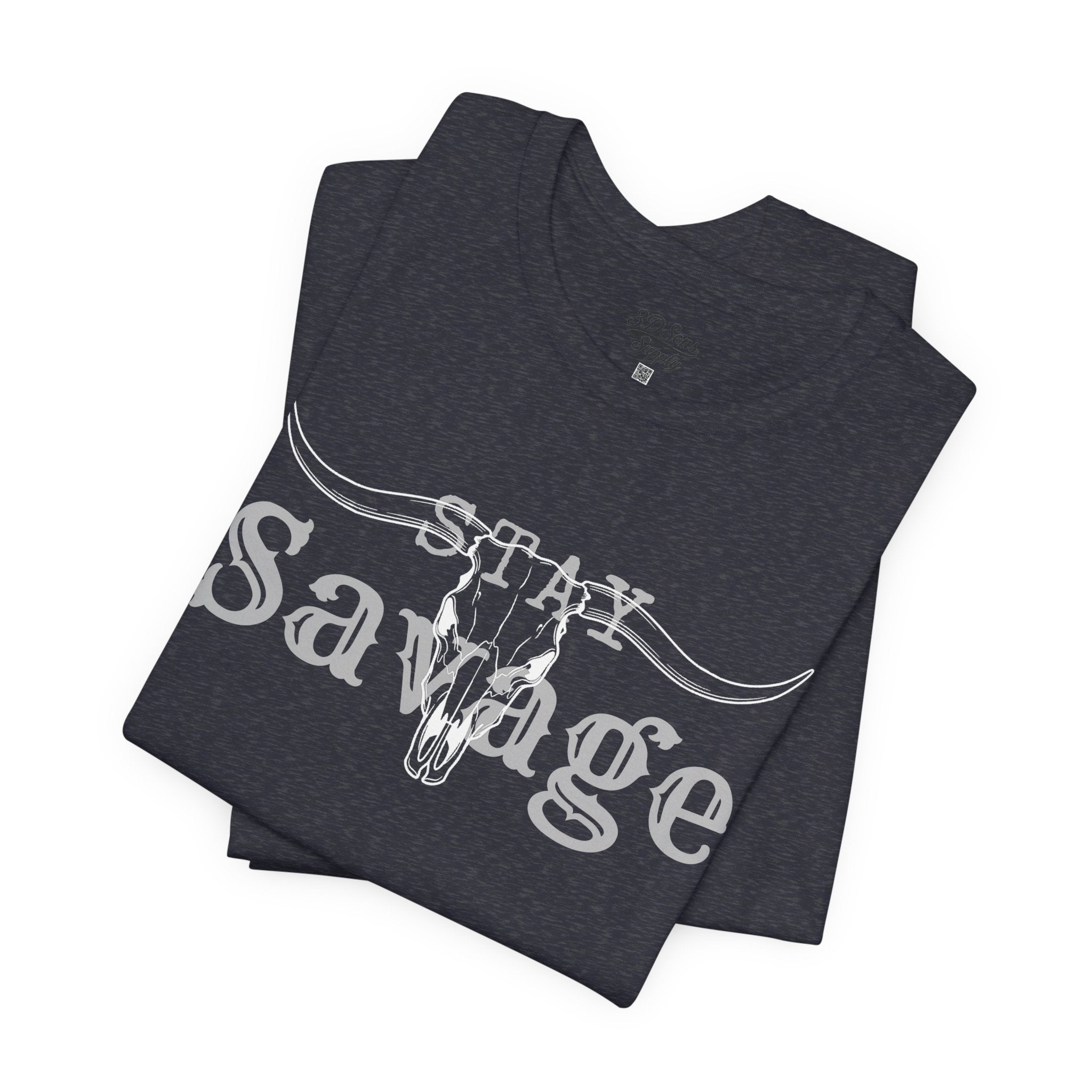 Stay Savage Longhorn Tee - Vintage Texas Skull T-Shirt
