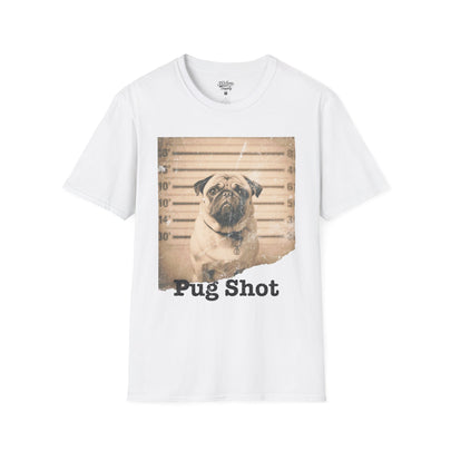 Pug Shot T-Shirt — Funny Pug Police Lineup Tee