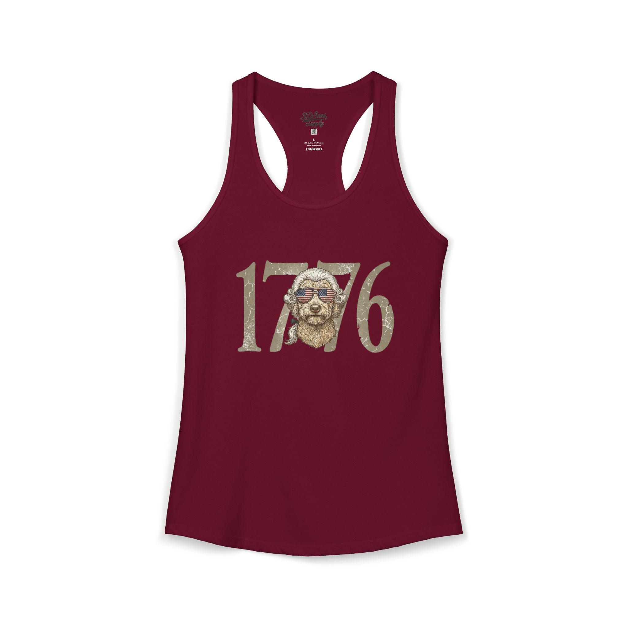 George Washington Doodle 1776 - Women's Ideal Racerback Tank