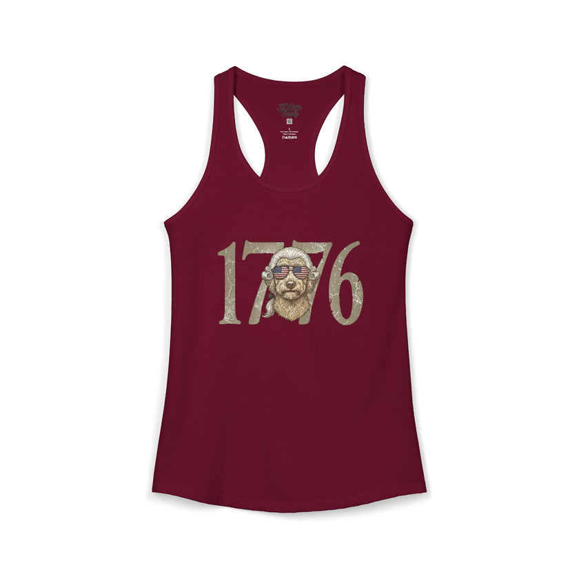 George Washington Doodle 1776 - Women's Ideal Racerback Tank