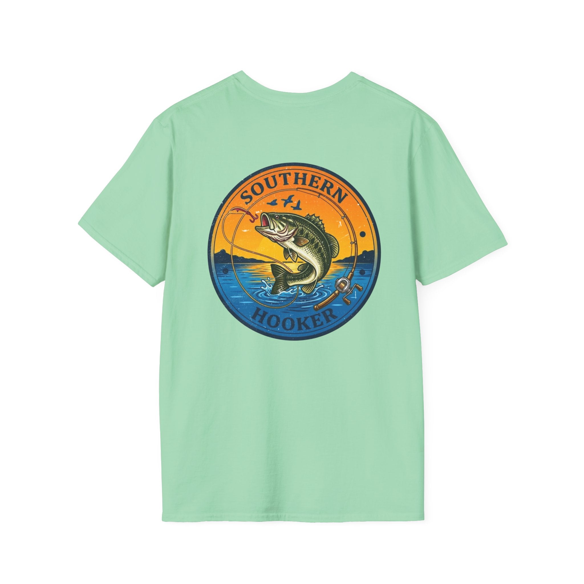 Southern Hooker Fish Graphic T-Shirt | Bass Fishing Retro Logo