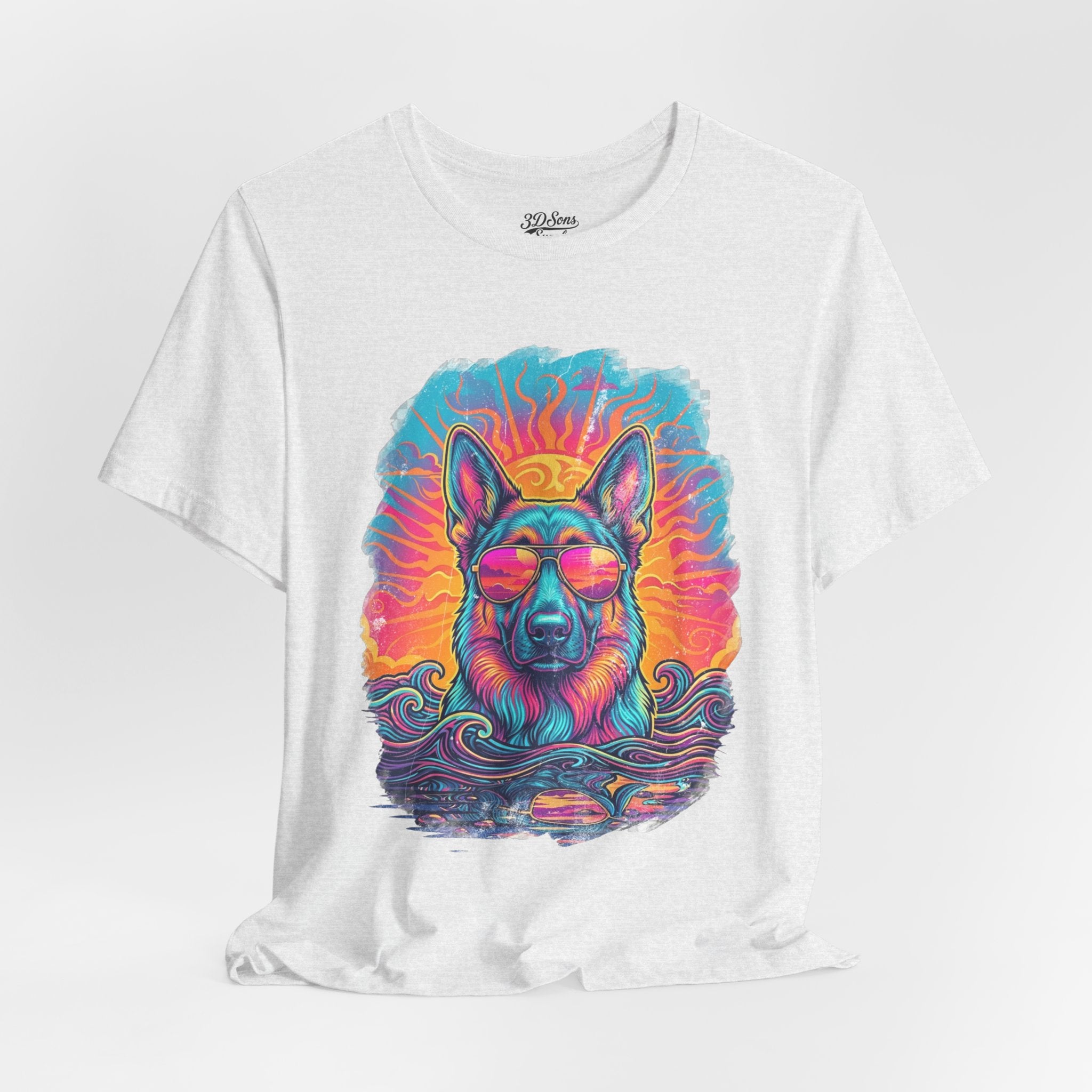 German Shepherd Retro 90s Vice City Tee