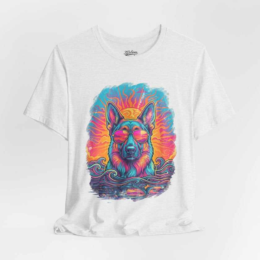 German Shepherd Retro 90s Vice City Tee