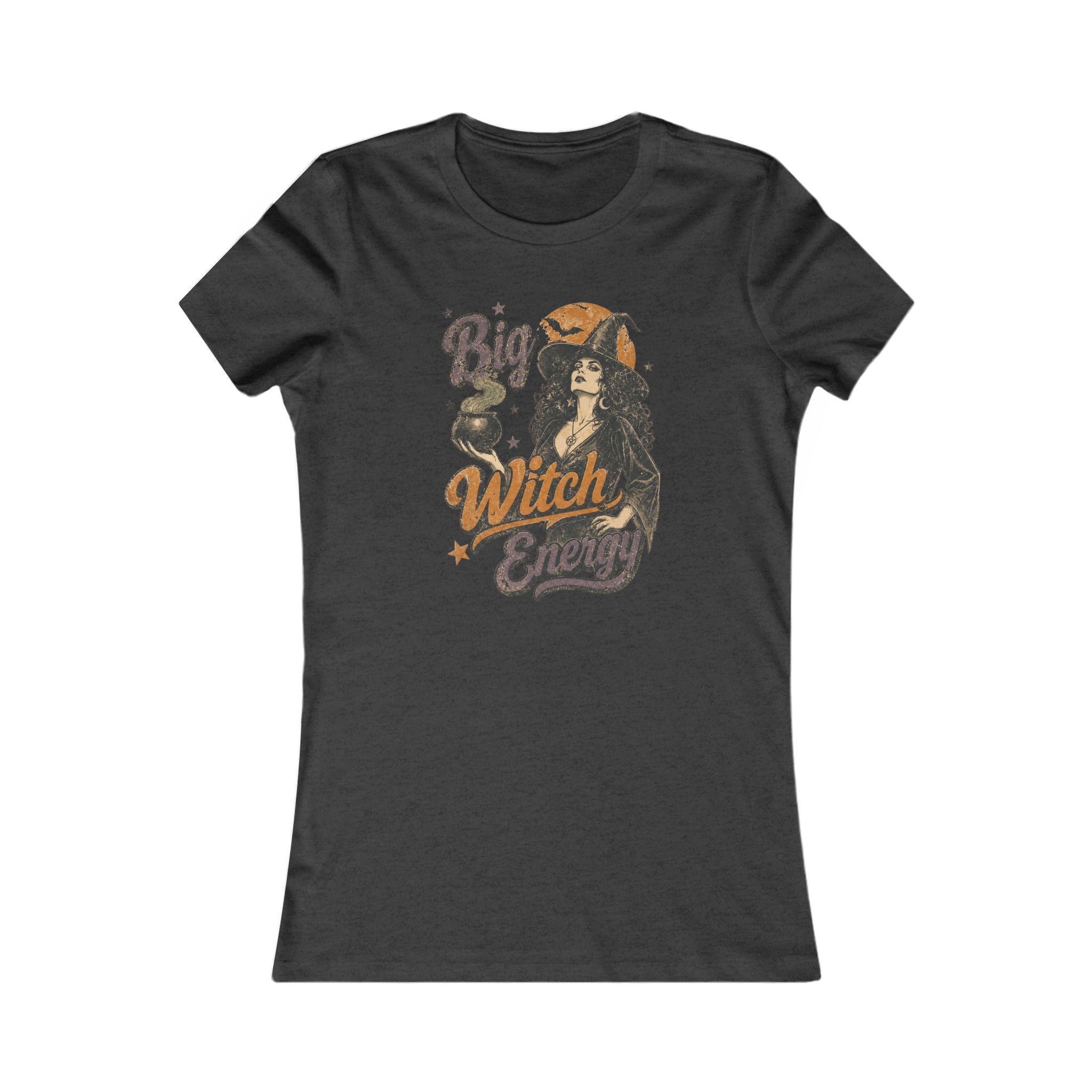 Retro Big Witch Energy Women's Halloween Tee Shirt