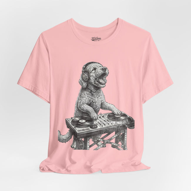 DJ Doodle T‑Shirt — Vintage Turntable Puppy Graphic Tee