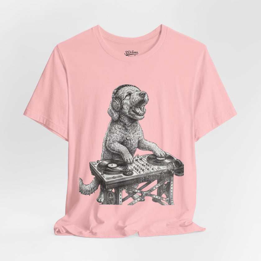 DJ Doodle T‑Shirt — Vintage Turntable Puppy Graphic Tee