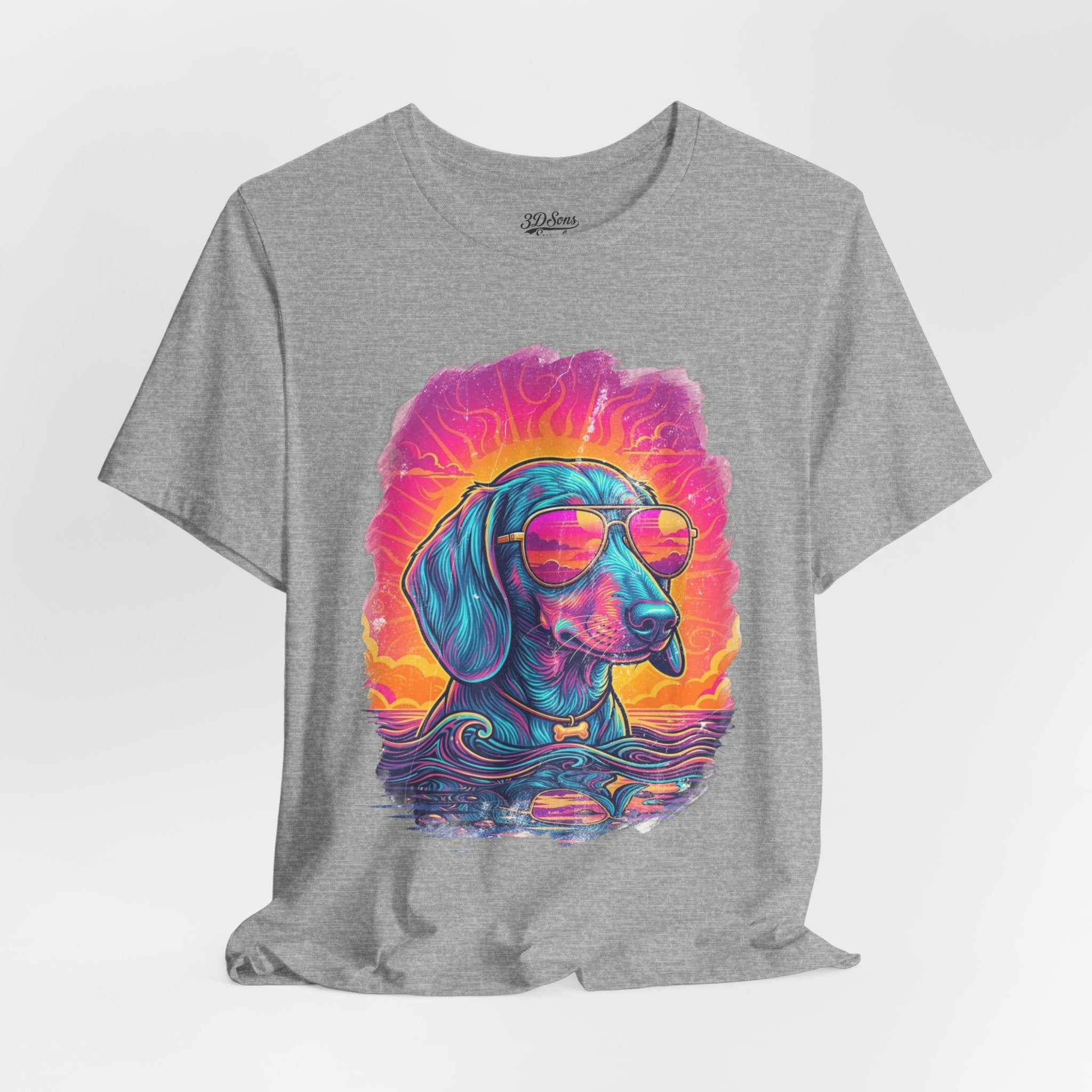 Dachshund Vice City Retro Tee 90's style