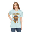 Golden Era Dog T-Shirt – American Flag Doodle with Sunglasses