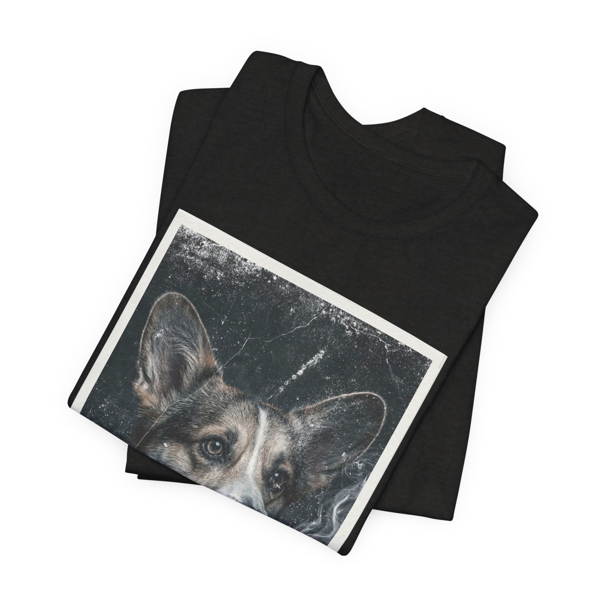 Smoking Corgi Graphic Tee – Retro Dog Portrait T-Shirt