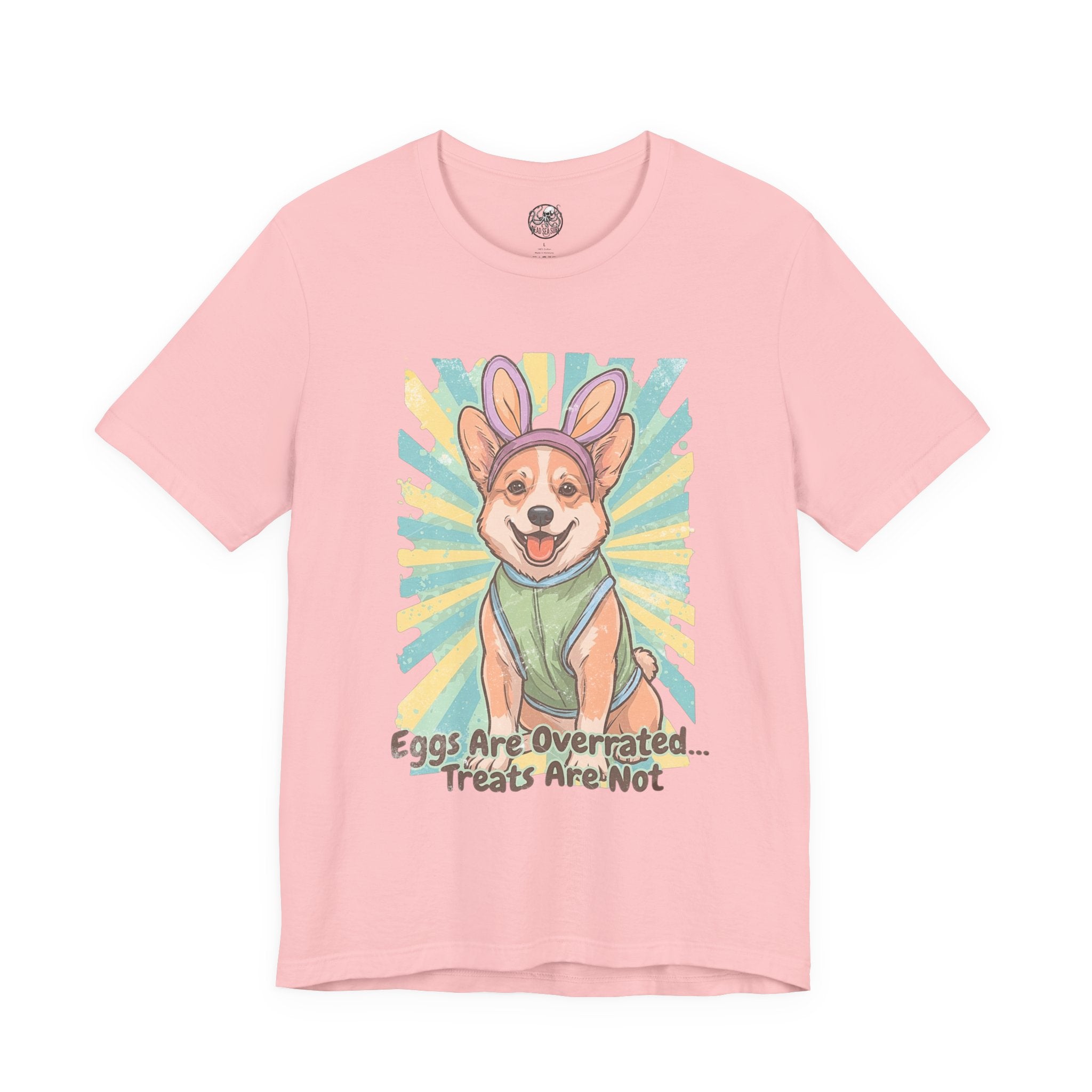 Easter Dog Tee — “Eggs Are Overrated...Treats Are Not” Corgi Retro Graphic T-Shirt