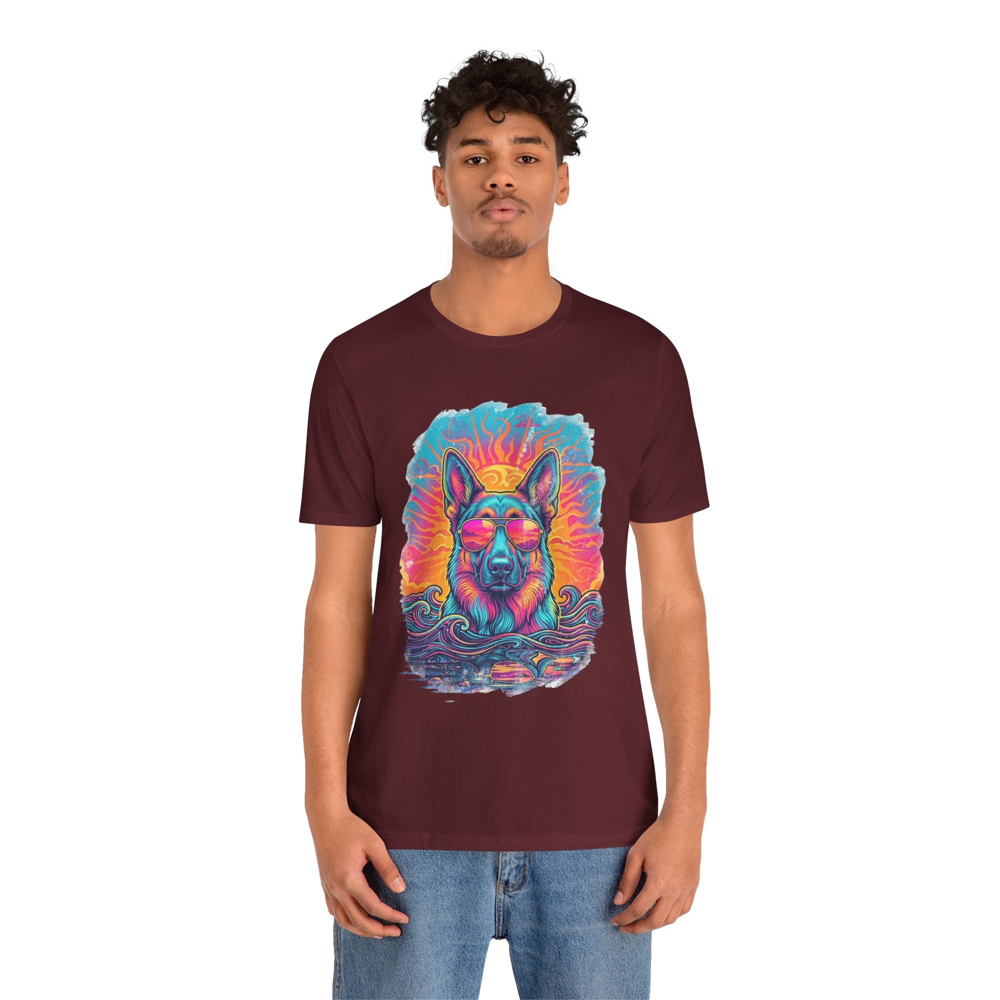 German Shepherd Retro 90s Vice City Tee