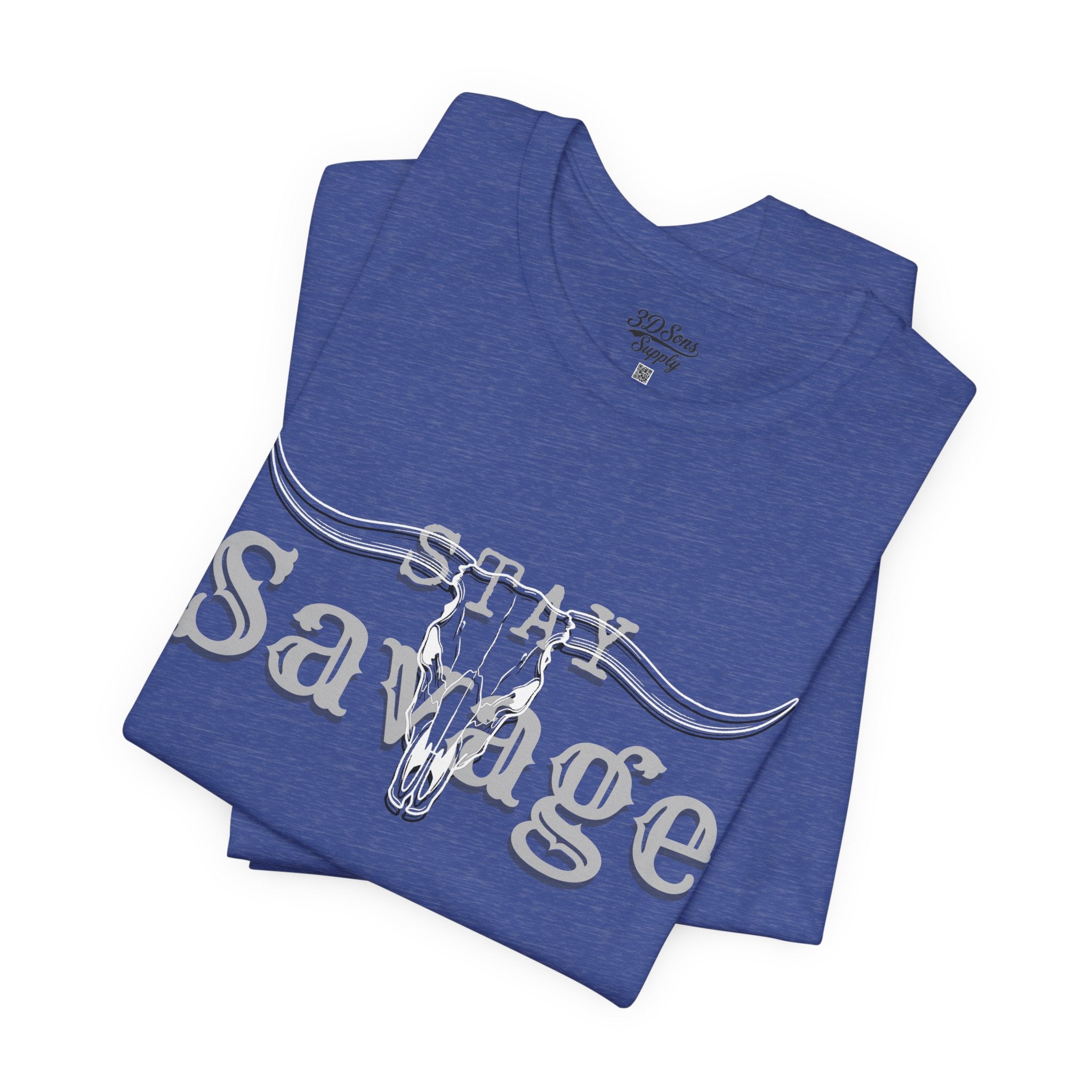 Stay Savage Longhorn Tee - Vintage Texas Skull T-Shirt