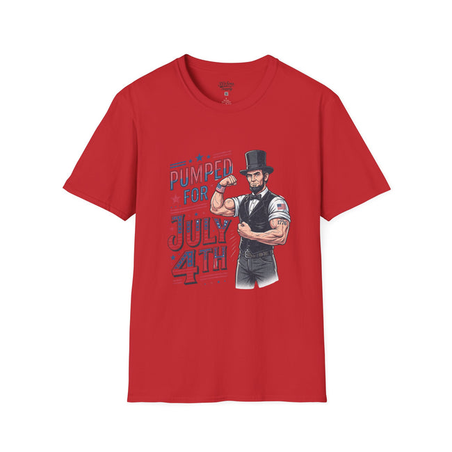 Pumped for July 4th Abraham Lincoln T-Shirt | Funny Patriotic Tee