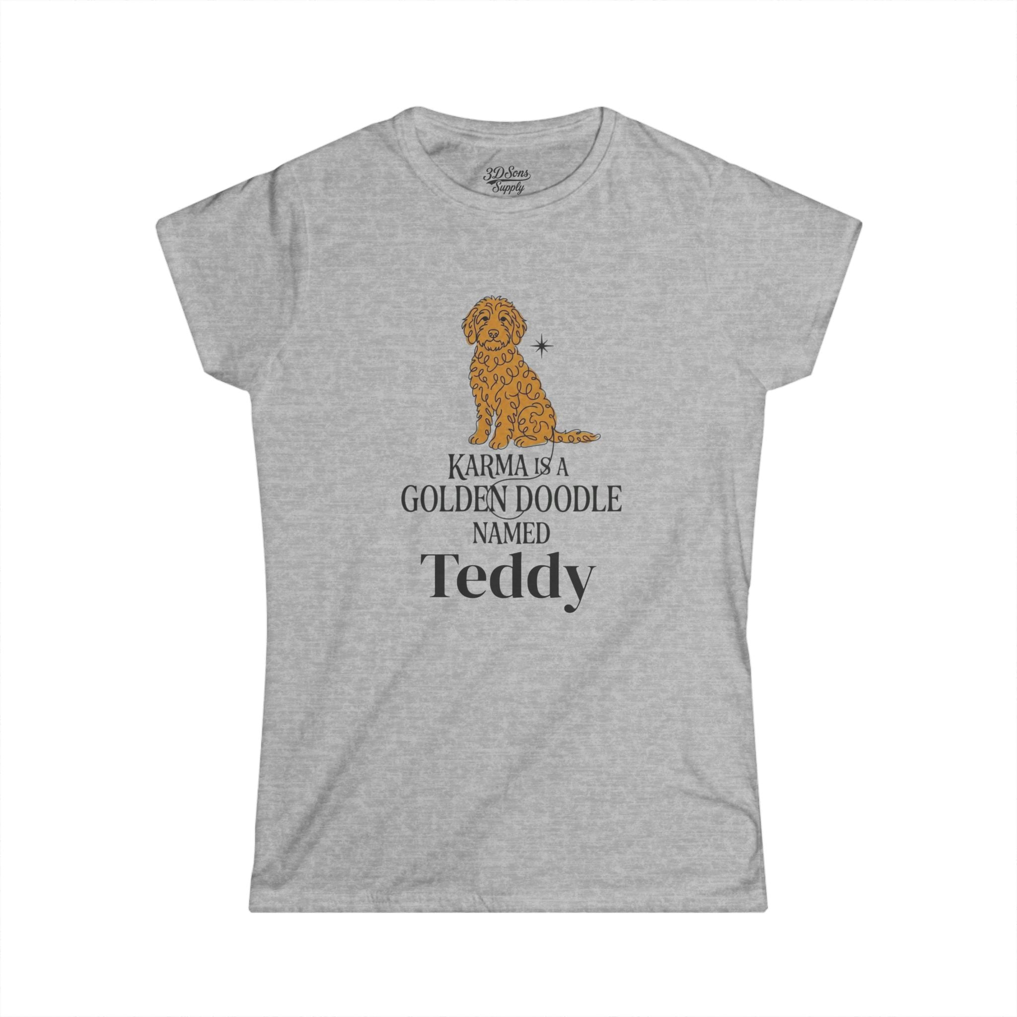 Personalized Karma Golden Doodle Name Tee | Mid Century Dog Shirt