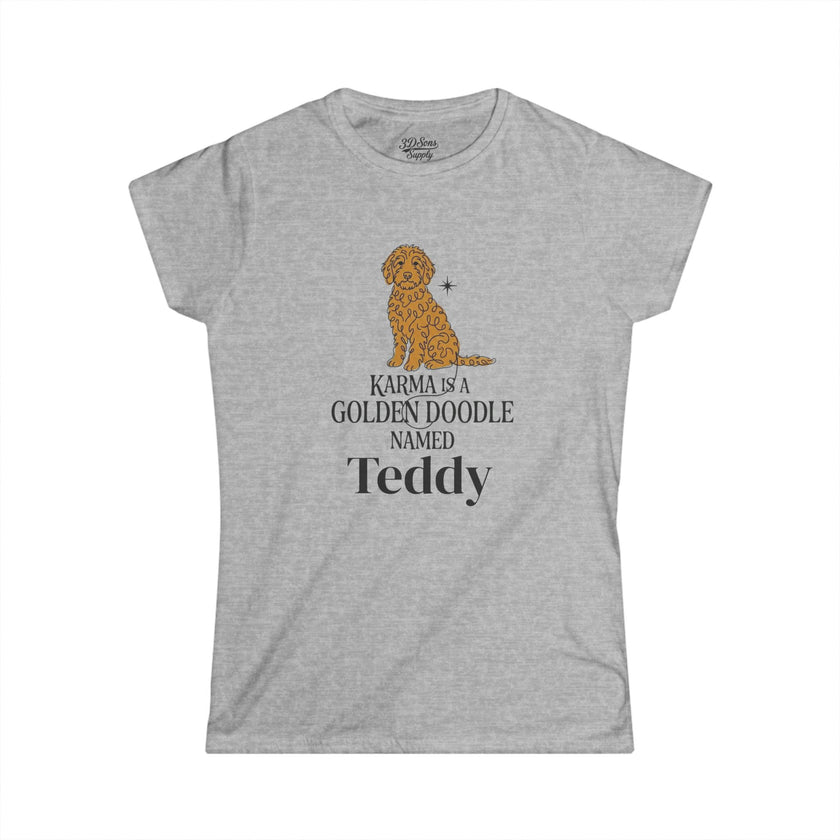 Personalized Karma Golden Doodle Name Tee | Mid Century Dog Shirt