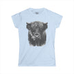 Women’s Softstyle Tee — Highland Cow Smoking Graphic