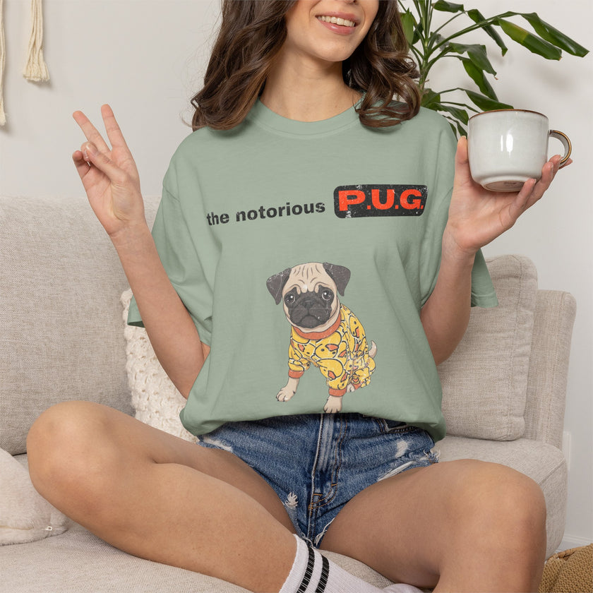 The Notorious P.U.G. T-Shirt — 'Ready for Bed' Pug Graphic Tee