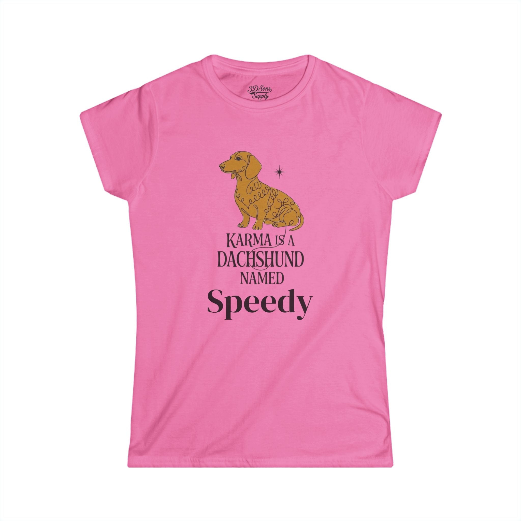 Karma Is a Dachshund Mid Century Tee | Personalized Name