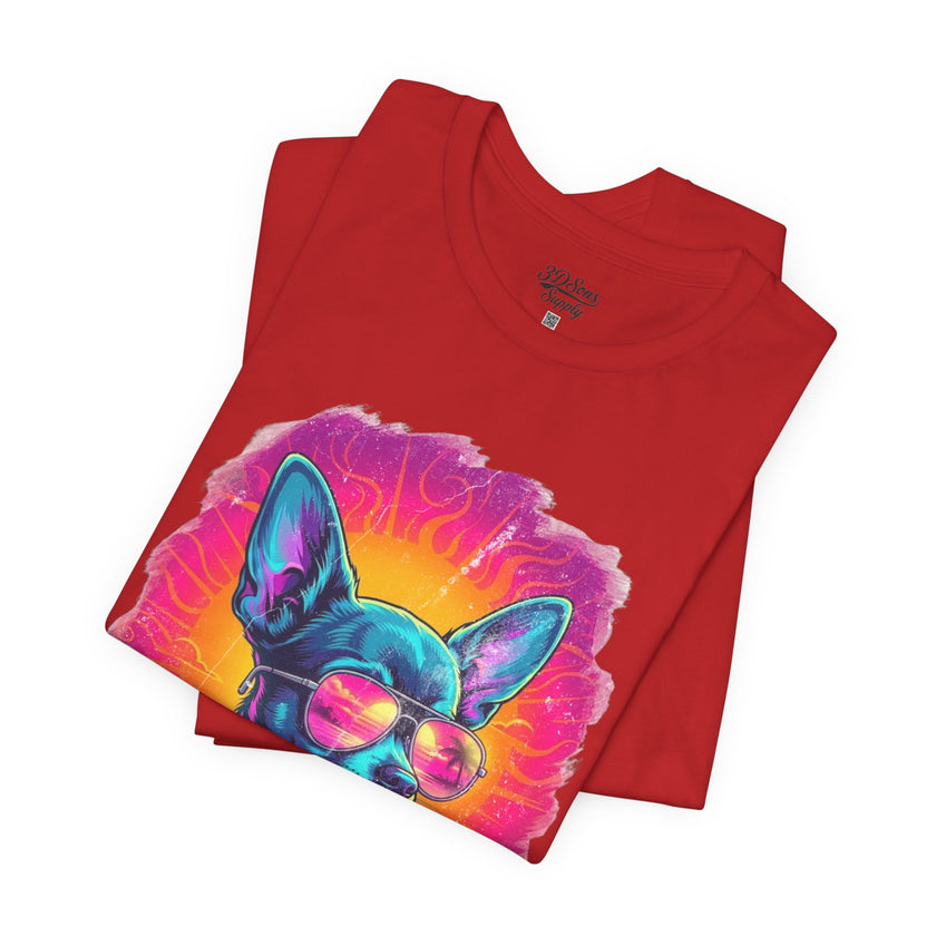 Chihuahua Vice City Retro Tee — 90s Vintage Dog Graphic T-Shirt