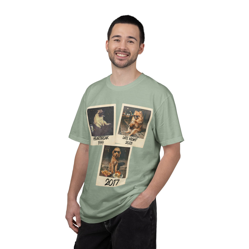Personalized Polaroid Photo Tee — Custom 3 Image & Text Options