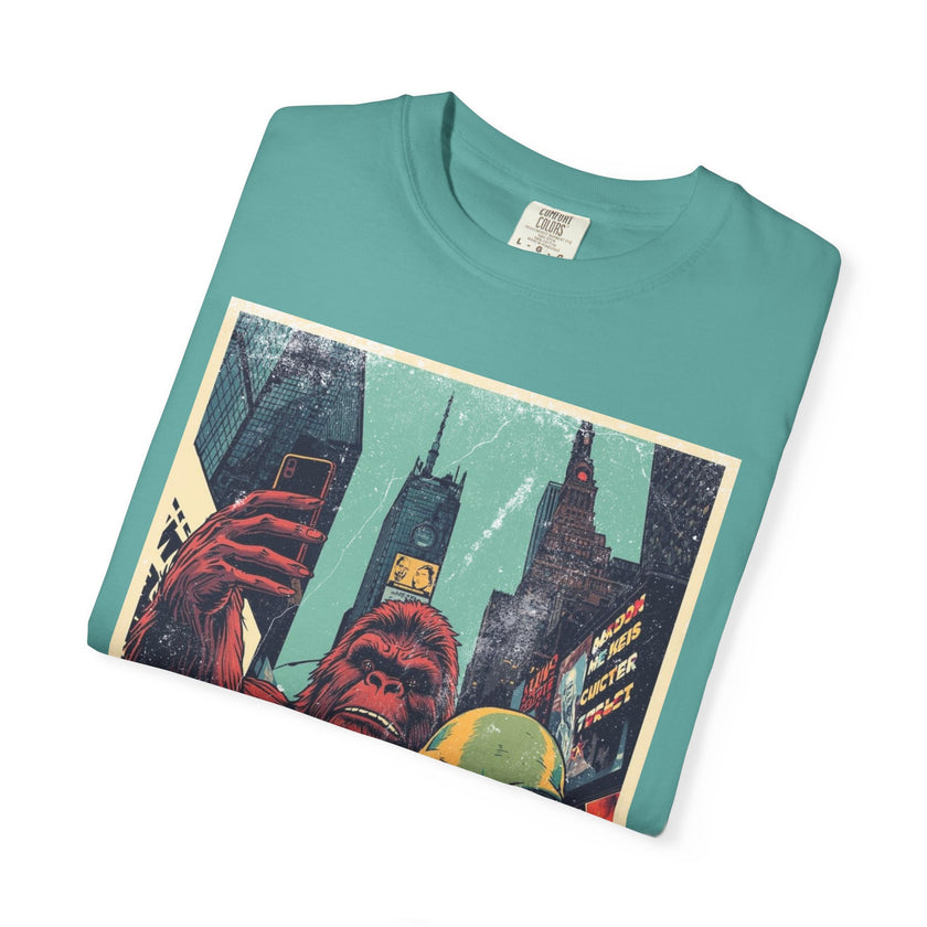 Alien & Bigfoot New York Times Square T-Shirt — Funny Urban Cryptid Tee