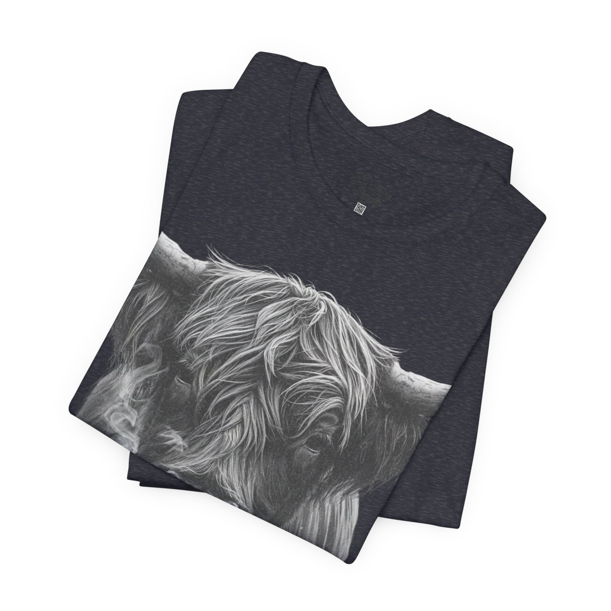 Highland Cow Smoking Tee — Vintage Highland Cattle Graphic T-Shirt