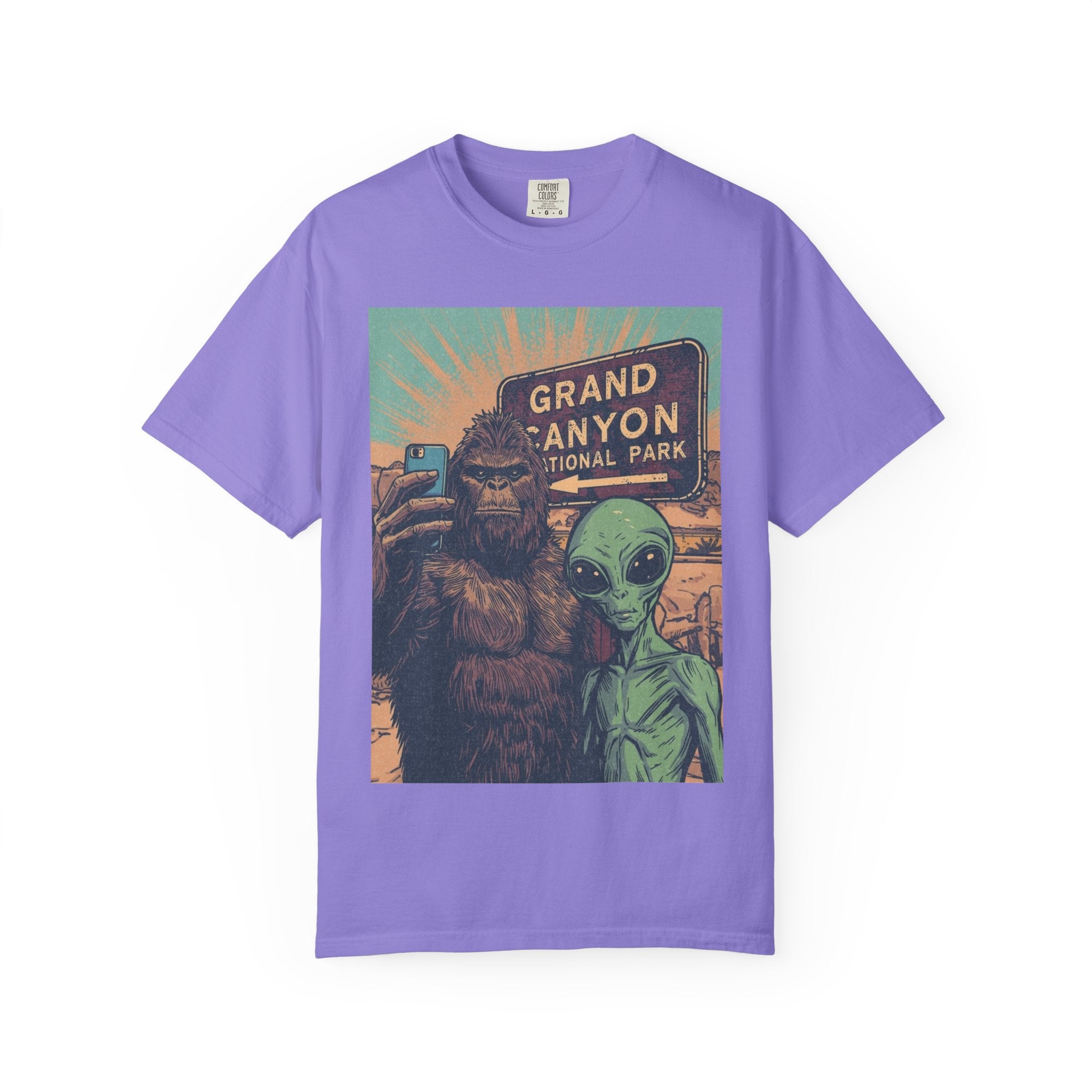 Bigfoot & Alien Grand Canyon T-Shirt — Funny National Park Tee